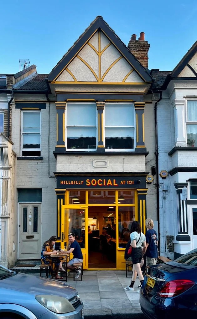 The Hillbilly Social pub front on Myddleton Road, Bowes Park